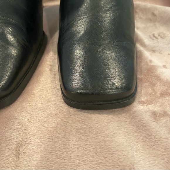 PESARO KELLY Women size 7M Black leather side zip square toe heeled ankle boots - Picture 12 of 12